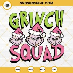 Pink Grinch Squad SVG, Grinch Barbie Santa Hat SVG
