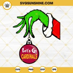 Arizona Cardinals Grinch Hand With Ornament SVG, Arizona Cardinals Christmas SVG