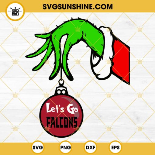 Atlanta Falcons Grinch Hand With Ornament SVG, Atlanta Falcons Christmas SVG