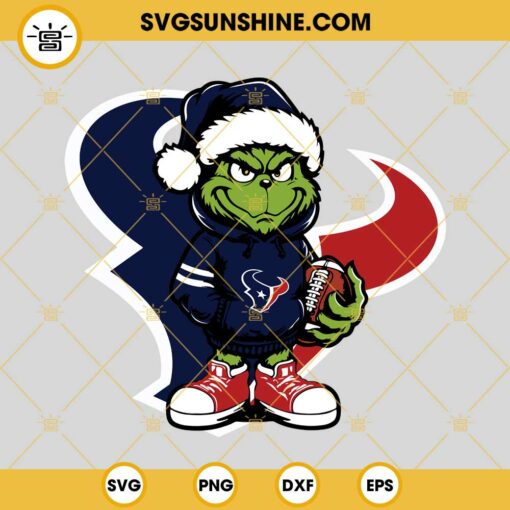 Baby Grinch Houston Texans With Santa Hat SVG PNG EPS DXF Files