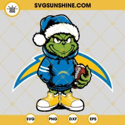 Baby Grinch Los angeles Chargers With Santa Hat SVG PNG EPS DXF Files