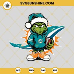 Baby Grinch Miami Dolphins With Santa Hat SVG PNG EPS DXF Files