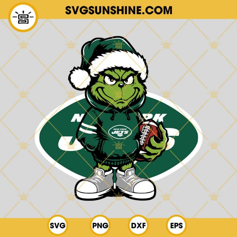 Baby Grinch New York Jets With Santa Hat SVG PNG EPS DXF Files