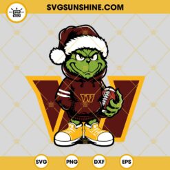 Baby Grinch Washington Commanders With Santa Hat SVG PNG EPS DXF Files