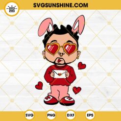 Bad Bunny Heart Glass SVG, Bad Bunny Valentine SVG PNG EPS DXF File