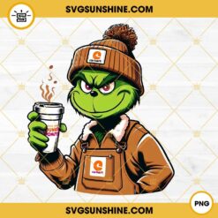Carhartt Grinch Dunkin Donuts PNG, Grinch Coffee Christmas PNG