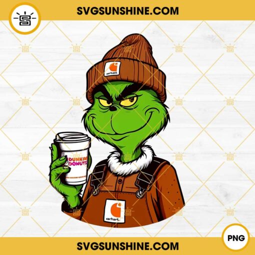 Carhartt Grinch With Dunkin' Donuts PNG, Grinch Dunkin Donuts PNG