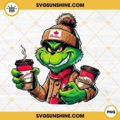 Grinch With Tim Hortons PNG, Grinch Drinking Coffee PNG