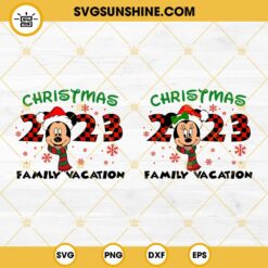 Disney Christmas 2023 Family Vacation SVG Bundle, Mickey Minnie Mouse Christmas SVG, Merry Christmas 2023 SVG