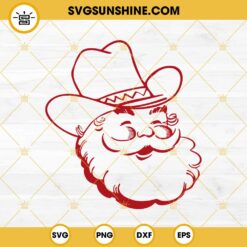 Cowboy Santa SVG, Santa Claus Western Christmas SVG PNG EPS DXF Files