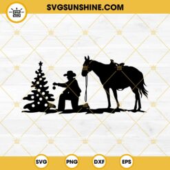 Cowboy With Christmas Tree SVG, Cowboy Christmas SVG PNG EPS DXF Files