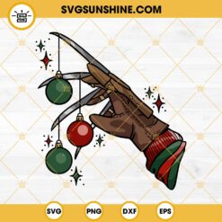 Freddy Krueger Hand And Christmas Ball SVG, Freddy Krueger Merry Christmas SVG PNG EPS DXF File