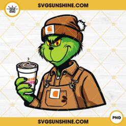 Grinch Dunkin Donuts PNG, Carhartt Grinch Drinking Coffee PNG
