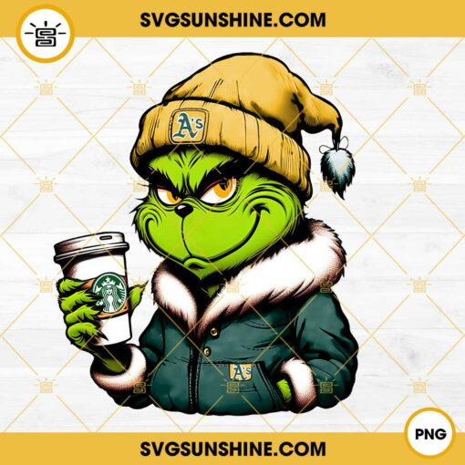 Grinch Oakland Athletics Baseball Drink Starbucks PNG