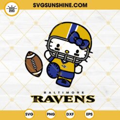 Hello Kitty Baltimore Ravens SVG PNG EPS DXF Files
