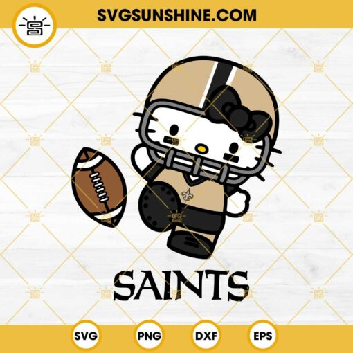 Hello Kitty New Orleans Saints SVG PNG EPS DXF Files