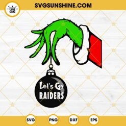 Las Vegas Raiders Grinch Hand With Ornament SVG, Las Vegas Raiders Christmas SVG