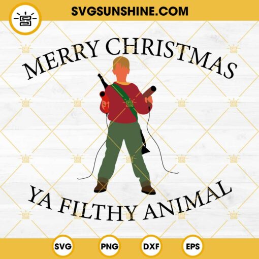 Merry Christmas Ya Filthy Animal SVG, Kevin McCallister SVG, Home Alone Movies SVG