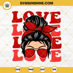 Free Hugs Just Kidding Don’t Touch Me SVG, Messy Bun Valentine SVG PNG EPS DXF File