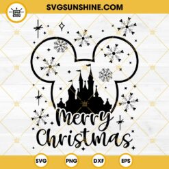 Mickey Head Merry Christmas SVG, Disney Christmas SVG PNG EPS DXF Files