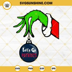 New England Patriots Grinch Hand With Ornament SVG, New England Patriots Christmas SVG