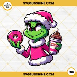 Pink Grinch With Dunkin’ Donuts PNG File