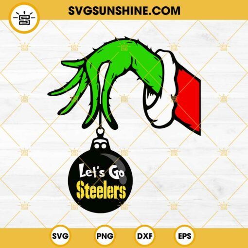 Pittsburgh Steelers Grinch Hand With Ornament SVG, Pittsburgh Steelers  Christmas SVG