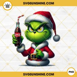 Grinch Santa Claus With Cocacola PNG, Grinch Merry Christmas PNG