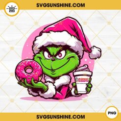Pink Baby Grinch Dunkin’ Donuts PNG, Grinch Dunkin Donuts Christmas PNG