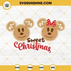 Mickey And Minnie Gingerbread Sweet Christmas SVG, Disney Christmas SVG PNG EPS DXF File