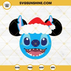 Stitch Ears With Santa Hat SVG, Stitch Disney Christmas SVG PNG EPS DXF File