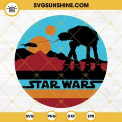 AT-AT Walker Star Wars Retro Sunset SVG PNG EPS DXF File