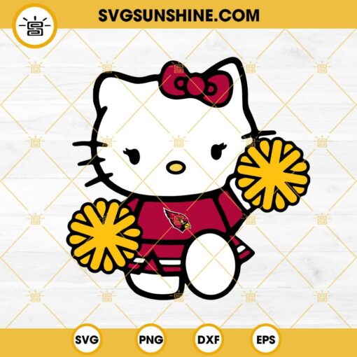 Arizona Cardinals Hello Kitty Cheerleader SVG PNG DXF EPS Cut Files