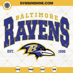 Baltimore Ravens Est 1996 SVG, Baltimore Ravens Logo SVG, Ravens SVG