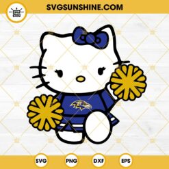 Baltimore Ravens Hello Kitty Cheerleader SVG PNG DXF EPS Cut Files