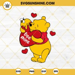 Winnie Pooh In Honey Heart SVG, Winnie Heart SVG, Pooh Valentine SVG PNG DXF EPS Cricut File