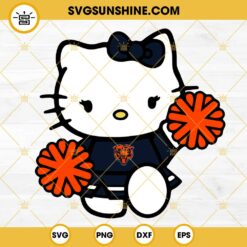 Chicago Bears Hello Kitty Cheerleader SVG PNG DXF EPS Cut Files