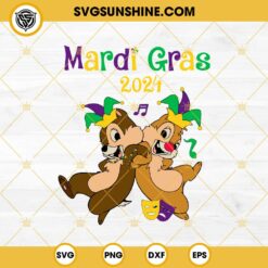 Chip And Dale Mardi Gras 2024 SVG, Disney Mardi Gras SVG PNG DXF EPS