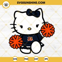 Cincinnati Bengals Hello Kitty Cheerleader SVG PNG DXF EPS Cut Files