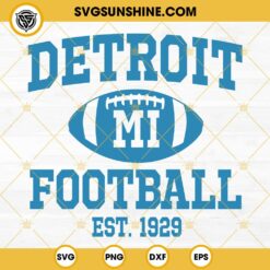 Detroit Michigan Football Est 1929 SVG PNG Files