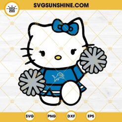 Detroit Lions Hello Kitty Cheerleader SVG PNG DXF EPS Cut Files