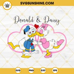 Donald And Daisy Kiss SVG, Donald Duck Valentines SVG PNG EPS DXF File
