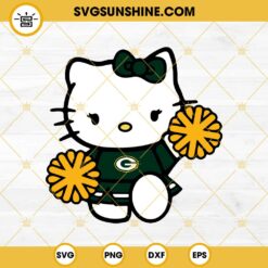 Green Bay Packers Hello Kitty Cheerleader SVG PNG DXF EPS Cut Files