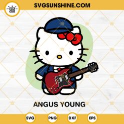 Hello Kitty Angus Young SVG, Angus Young ACDC SVG PNG EPS DXF File