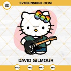 Hello Kitty David Gilmour SVG, David Gilmou Pink Floyd SVG PNG EPS DXF File