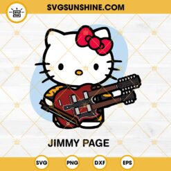 Hello Kitty Jimmy Page SVG, Jimmy Page Led Zeppelin SVG PNG EPS DXF File