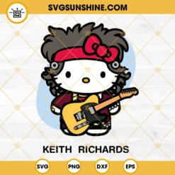 Hello Kitty Keith Richards SVG, Keith Richards The Rolling Stones SVG PNG EPS DXF File