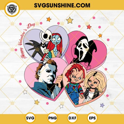 Horror Movies Valentines SVG, The Ghost Face Heart Valentine SVG PNG DXF EPS