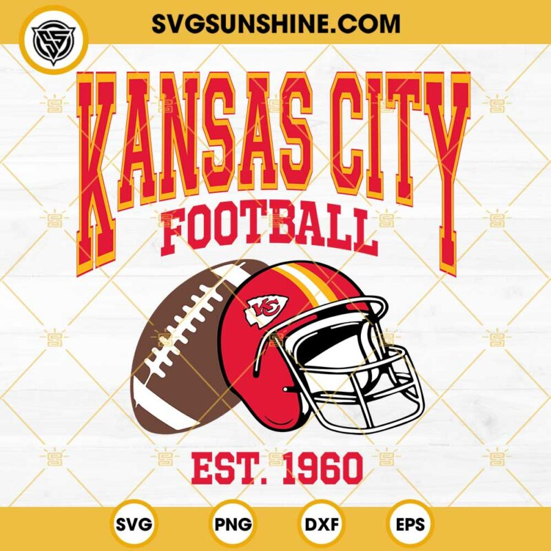 Kansas City Football Est 1960 SVG, Kansas City Chiefs SVG, Kc Chiefs SVG