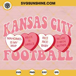 Kansas City Football Valentine SVG, Kansas City Chiefs Conversation Hearts SVG, Kc Chiefs Hearts SVG